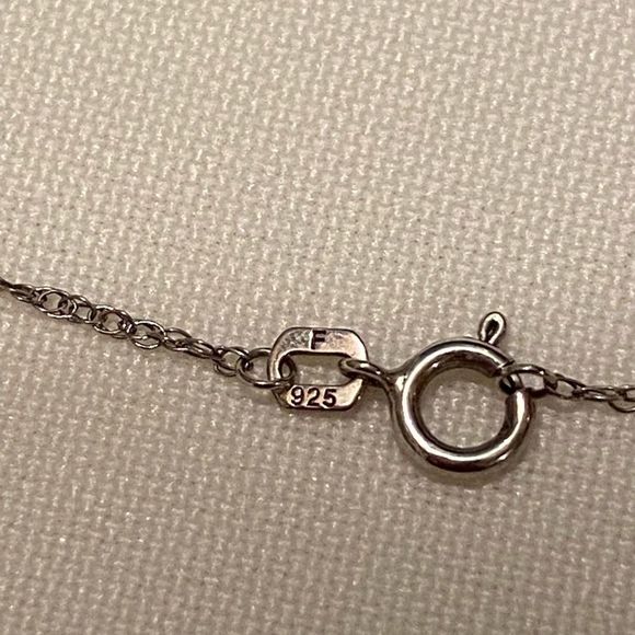 Estate Necklace 14k White Gold and Aquamarine Pendant Necklace - Picture 13 of 15